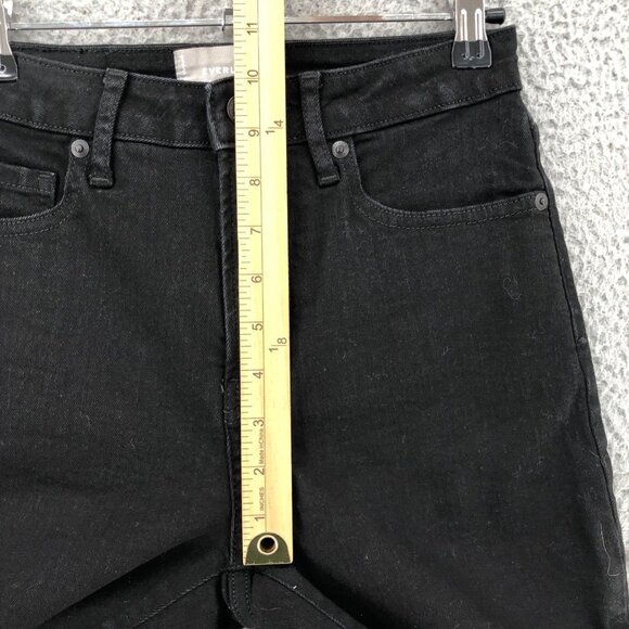 Everlane Jeans Womens 26 Black Curvy High Rise Skinny Leg Stretch Slimming Denim - Picture 8 of 11